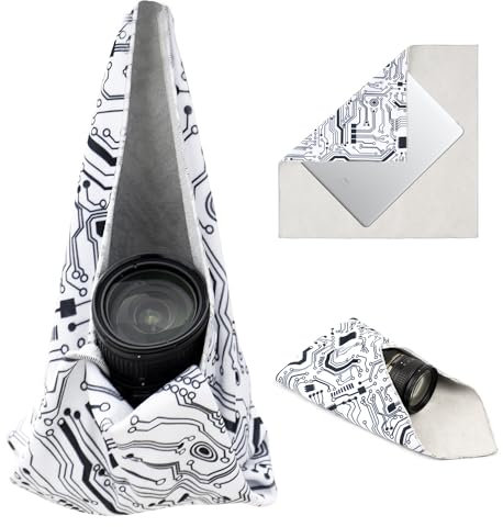 GCJUYA Kamera Wrap, Schutzhülle, Objektivtasche, Magisches Selbstklebendes Kamera Tuch, 55X55cm Protective Wrap für DSLR/Fotoausrüstung