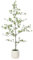 SOGUYI Artificial Black Olive Tree, 5FT Tall Faux Shady Lady Tree, Fake Tree with White Planter and Fake Moss, Realistic Plants & Greenery for Home Office Decor