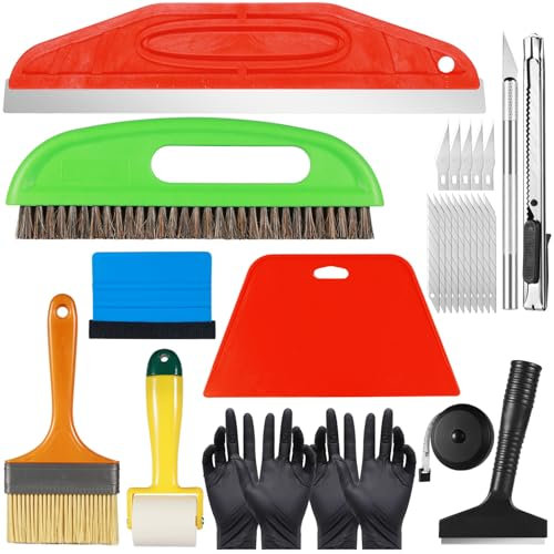 Ysimple Set di Strumenti per Carta da Parati, 13 Pezzi Preciso Kit Carta da Parati, Kit di Strumenti per La Carta da Parati con Pennello, Spatola, Rullo per Cuciture, per carta, pellicola, vinile