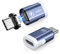 HanCenDa Magnet-USB-C-Adapter 2er-Pack – Gerader 24-Pin USB4-Adapter mit 240W, 40Gbps & 8K@60Hz Video – Kompatibel mit Thunderbolt 3/4, MacBook Pro/Air, iPhone 16/15, Steam Deck, PS5, PSVR2 (Blau)