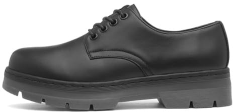 Lilley Womens Black Chunky Lace Up Shoe