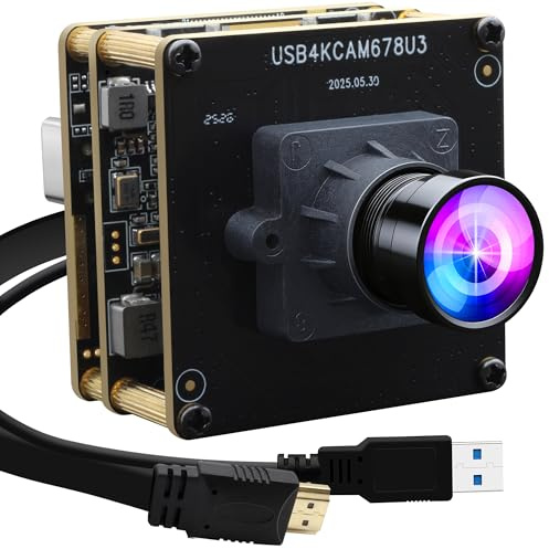 ELP 4K 60fps USB 3.0 HDMI Kameramodul H.264 Weitwinkel-Hochgeschwindigkeits-UVC-Lightburn-Kameras für Computer, niedrige Beleuchtung, gleichzeitiger Ausgang, Webcam M12, 100° Web_camera für Windows