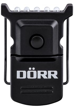DÖRR Micro LED Clip-Leuchte für Schildkappe, Hut & Mütze, Cap Light mit 5 ultrahellen LEDs, Schirmkappen-Leuchte mit Metallclip, Mützenleuchte, Clip-On Leuchte für Camping, Jagd, Angeln, Joggen, Gassi