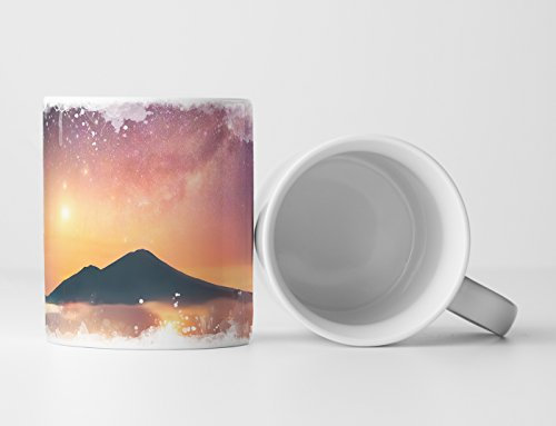 Eau Zone Fotokunst Tasse Geschenk Landschaftsfotografie – Abang Berg mit Venus Bali Indonesien