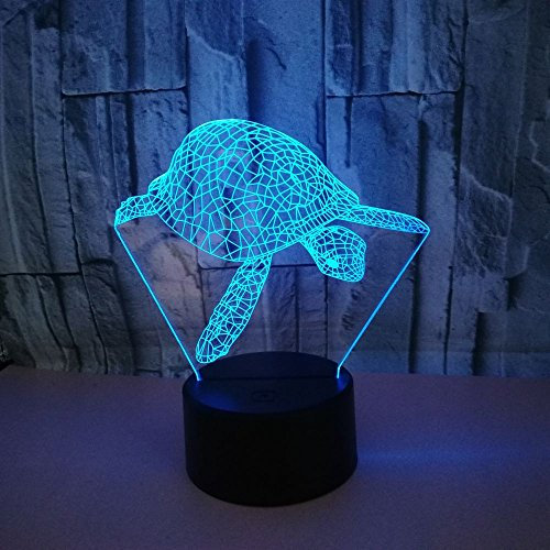 HPBN8 Ltd 3D Schildkröten Optical Illusions LED Lampen Tolle 7 Farbwechsel Berühren Tabelle Schreibtisch-Nacht Licht Mit USB-Kabel für Kinder Schlafzimmer Geburtstagsgeschenke Geschenk