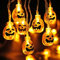 LED Kürbis Lichterkette, BrizLabs 3D Halloween Schnur Lichter 30 LED Karneval Deko Lichterketten Innen Batteriebetrieben Beleuchtung Dekoration für Weihnachten Party Cosplay, Warmweiß