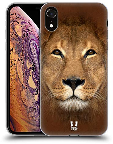 Head Case Designs Löwe Tiergesichter 2 Gel Handyhülle Hülle [Militärischer Schutzgrad] Kompatibel mit Apple iPhone XR