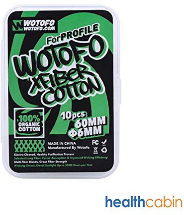 ETbotu 10 Stück Wotofo Xfiber Cotton 6mm (für Profile RDA & Profile Unity RTA)