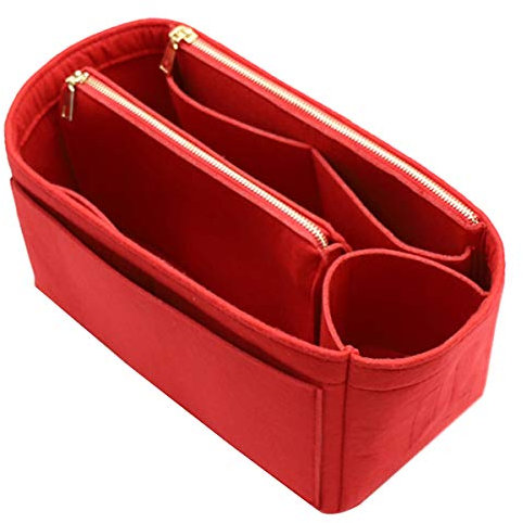 LEXSION Filz-Geldbörsen-Organizer-Einsatz mit Reißverschluss, Tragetasche, Shaper Fit Speedy Neverful PM MM, 2-rot, Large