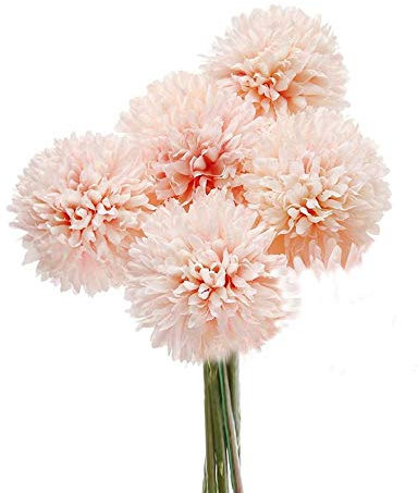5Pcs Artificial Flowers, Fake Flowers Silk Plastic Artificial Hydrangea Realistic Flower Arrangements Wedding Decoration Table Centerpieces(Pink)