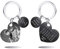 MeMeDIY Personnalisé Porte-clés Anniversaire Mariage Relation Cadeaux Gravure Noms Date Photo Photos En Acier Inoxydable Personnalisé Porte-clés Pour Hommes Femmes Petit Ami Petite Amie (Rond + Coeur)