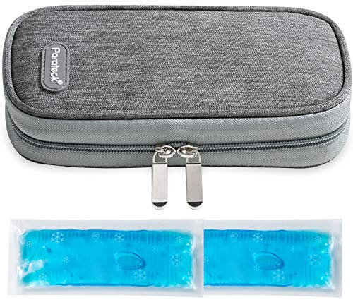 Insulin Tasche Diabetiker Kuehltasche Flugreise Medikamente Kühlung Thermo Kühltasche Boxen mit 2 Kühlakkus für Medikamente Kühler