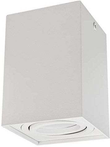 Maclean MCE426 W Deckenaufbauleuchte mit GU10 Fassung für LED & Halogen Leuchtmittel bis 40W Aufputz Schwenkbar Aluminium (Weiß, 1 Stück - Eckig)