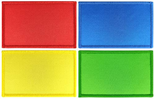 JBCD 4 Stück einfarbige Flaggen – Rot, Gelb, Blau, Grün – Tactical Pride Team Militär-Patch für Kleidung und Hut