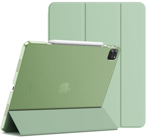 JETech Hülle für iPad Pro 12,9 Zoll (6./5. Generation, Modell 2022/2021), Unterstützung Pencil Aufladung, Abdeckung mit Auto Schlafen/Wachen (Matcha Grün)