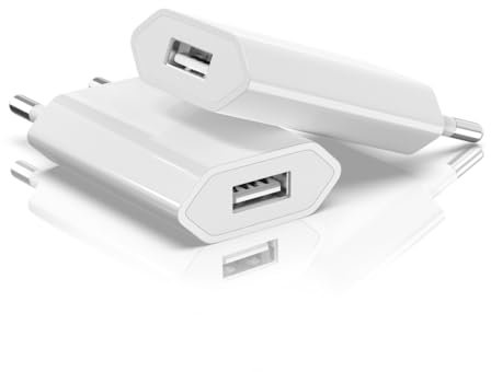 5V 1A Netzstecker USB für Ladekabel 2-Pack, Power Adapter für Apple, USB Ladegerät, 5W Netzteil für Handy Tablets MP3 Kamera eBook, Stecker Netzteil Steckdose