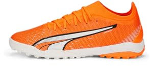 PUMA Herren Ultra Fußballschuhe, Ultraorange PUMA Weiß Blau Glimmer, 41 EU