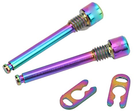VBESTLIFE Befestigungsschraube für Fahrradöl-Scheibenbremse, Befestigungsschrauben für Scheibenbremsen aus Titanlegierung mit Sicherungsring für Mountainbikes(Bunt)