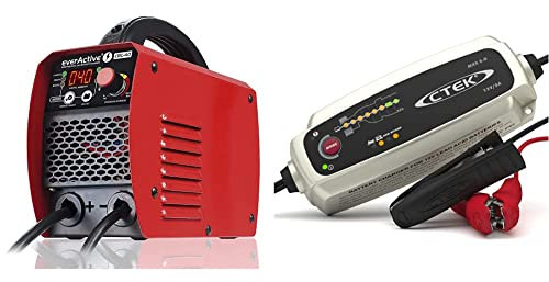 everActive Batterieladegerät, Autoladegerät mit Wechselrichter-Starter für 12 / 24V Batterie CBC-40 & CTEK MXS 5.0, Batterieladegerät 12V, Temperaturkompensation, Intelligentes Ladegerät Autobatterie