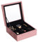 AmeliaHome Schmuckkasten Aufbewahrungsbox Schmuckschatulle Organizer 18x7 cm Glasen Altrosa