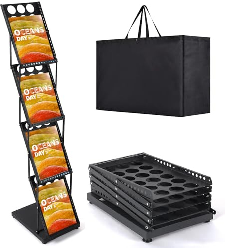 Metal Literature Catalog Rack Stand, Magazine Brochure Book Display Rack