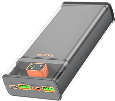 26800mAh fast charging Power Bank, QC 3.0 22.5W USB C Transparent PD 20W Portable Charger Digital Display Compatible iPhone,Camera,headset etc