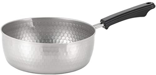 TIKUSAN Yukihira Pan Traditional Japanese Saucepan Stainless Steel Made in Japan with Two Sided Pour Spouts (8.7 inch (22 cm))