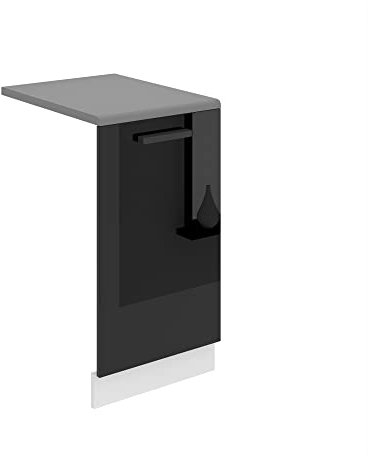 Belini Frontale Lavastoviglie PZ. Pannello Frontale Lavastoviglie Larghezza 45cm Pannello Frontale per Lavastoviglie con Maniglia, Nero Lucido