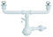 Sifone a bottiglia/fiasco moplen da 1'' 1/2 a 2 vie con tubo di scarico da 40/32 mm fornito con pilette gattinara ø mm.80/52 e con tappi a maniglia