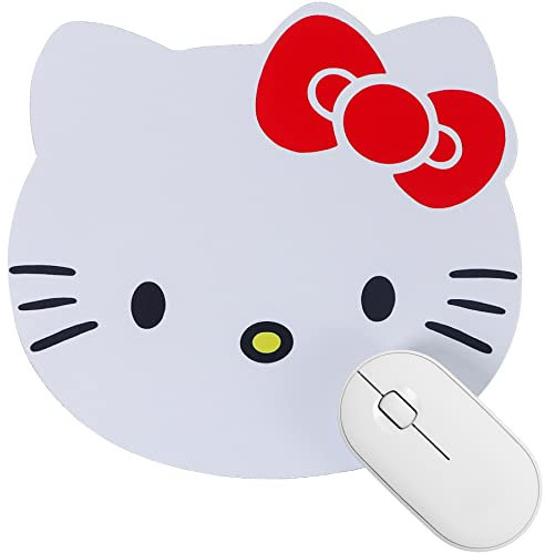 NTSEOT Hello Kitty Cute Mouse Pad for Computer Laptop Accessories for Women, Kawaii Office Desk Decor Stuff (White)