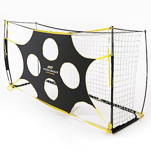 PodiuMax Fußballtor mit abnehmbarem Zielnetz, Tragbares Schießübungsgerät mit Tragetasche, 3,6 x 1,8 m