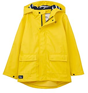 LightHouse Girls Max Unisex Waterproof Raincoat - Kids Lined Rubberised Windproof Spring Summer Outdoor Coat With Hood - Yellow - 6-7years