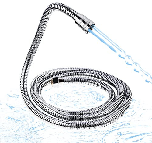 Tubo Doccia in Acciaio Inox,Flessibile Doccia Universal G1/2,Sicuro e Antideflagrante Contro le Alte Temperature,Adatto a Tutti i Soffioni Doccia (Cromo, 2M)
