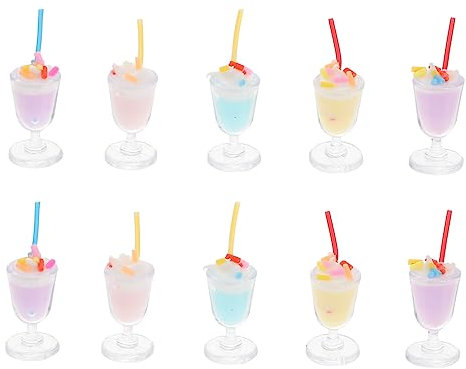 Toyvian 10 STK Eisbecher-Modell Nachtisch Kleines Essensspielzeug Flatback-anhänger Aus Harz Decoraciones para Sala De Casa Flatback Zum Selber Basteln Plastik Ohrringe Selbstgemacht Ob11