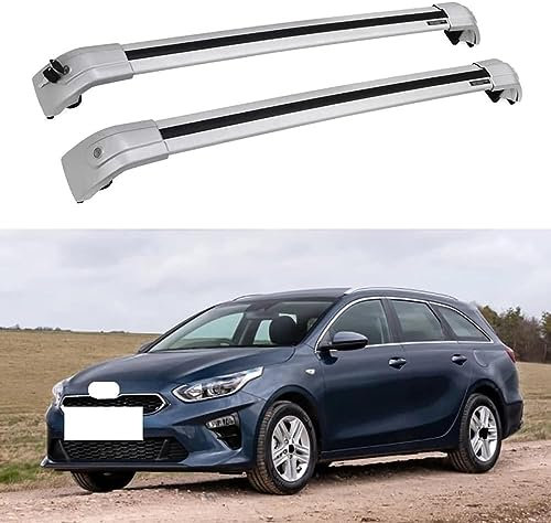 Dachgepäckträger für Kia Ceed Sportswagon SW Estate 2018-2022, 2-teiliger Kreuzschienen Dachträger, Aluminium Dachträger Querträger Grundträger Querbalken