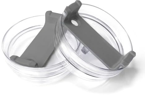 40 OZ Tumbler Lid Compatible for Stanley, Spill Proof Splash Resistant Tumbler Covers Fit for Stanley and More Coffee Mugs 2 pack (40 OZ, Grey)