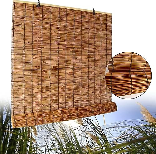 GUETTO Clôture en Roseau Naturel,Canisse Bambou,Occultant, Brise-Vue,Protection De La Vie Privée,Rouleaux De Clôture,Moustiquaire pour Jardin,pour Balcon Brise-Vent Exterieur Terrasse,50x60cm