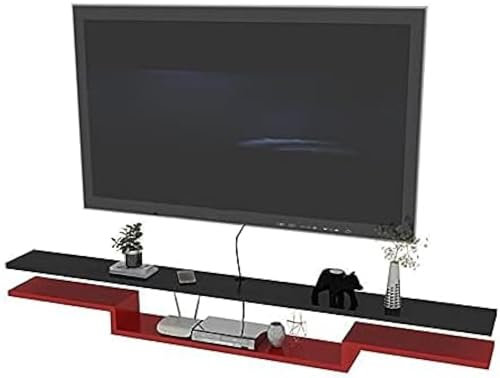 Schwebende Regale Für Medienkonsolen, Unbemaltes TV-Regal, Wandmontage, Hängender TV-Schrank Für Kabelboxen, Router, Fernbedienungen, DVD-Player/B /,C,100cm,Picturesque234