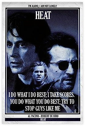 Heat – Kult-Film-Poster – Vintage-Retro-Kunstdruck, klassische Filmposter, Heimdekoration, Wandkunst, Leinwand-Poster, Wandkunst, Dekordruck, Bild, Gemälde für Wohnzimmer, Schlafzimmer, Dekoration,