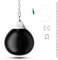 GYMAX Wasserboxsack Ø45cm, Boxing Punching Bag mit Wasser füllbar, hängendes Punchingsack, Schwerer Boxsack für Erwachsene & Jugend (Schwarz)