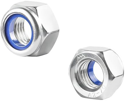 Ctyjia 20 Pezzi M5 Dadi esagonali di bloccaggio, Nylon Inserti per Bulloni, Dadi di Arresto Inox, Dadi di Bloccaggio Autobloccanti