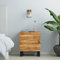 LAPOOH Nachttisch, Nachtschrank, Nachtkonsole, Bedside Tables, Nachtkästchen, Beistellschrank, Nightstand, Nachtkommode, 40x33x46 cm Massivholz Akazie