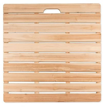 pedana per Doccia Tappeto Doccia Antiscivolo pedana Doccia Legno Tappetino Doccia Antiscivolo Doccia per Doccia in Legno Naturale, poggiapiedi Impermeabile Anti-Crepe per Vasca, scolapiatti