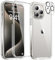 Miracase Glass Case for iPhone 15 Pro Case 6.1-Inch, Full Body Bumper Clear Back Cover and Built-in 9H Tempered Glass Screen Protector + Camera Lens Protector (Clear)