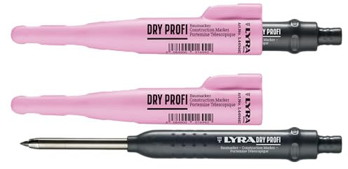 LYRA DRY PROFI BAUMARKER Colour Edition pink, inkl. Spitzer und Clip, Universal-Graphit-Mine in 2B, 2,8 mm für alle Oberflächen