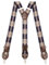 Kohentact Hosenträger Herren mit Clip- und Knopfbefestigung, inklusive 6 Knöpfe, 3,5 cm Breite Y-Form für Körpergrößen bis 200 cm Suspenders for Men 1 (Karomuster in Marineblau und Braun)