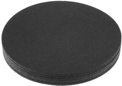 sourcing map Lot de 6 sous-verres ronds en feutre réversibles absorbants et imperméables pour plantes - 30,5 cm - Noir