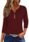 HUIFUAO Chemise Manche Courte Femme Col V Tshirt Coton Manche Longue Tee Shirt Rose Chemise Lin Noir, Z13 Rouge, 3XL