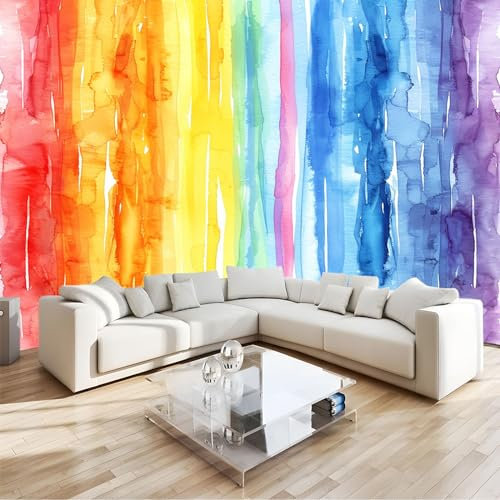 Papier Peint Panoramique Peinture colorée de graffitis Papier Peint Intissé Sans Raccord Poster Geant Mural 250 x 175 cm pour Salon Chambre d'enfants restaurant Décoration Murale