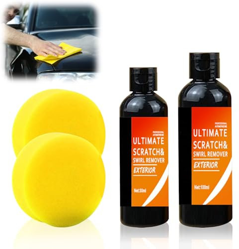 Car Scratch Repair Paste 2024 - Auto Kratzer Entferner mit Polierschwamm - Lackkratzer Entferner Auto für Tiefere Kratzer - Autolack Kratzer Entfernen - Kratzerentferner für Autolacke (30 + 100ml)